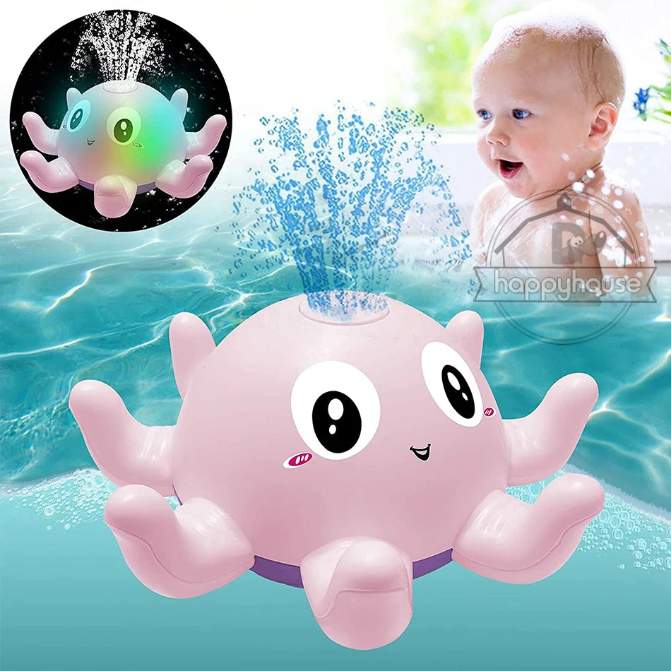 Juguete de baño para bebés / niños , Ballena eléctrica con música ligera, juguetes con luz LED, juguete para bañera