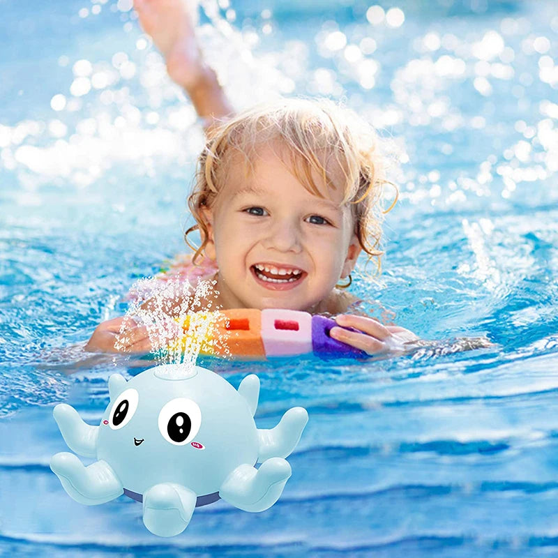 Juguete de baño para bebés / niños , Ballena eléctrica con música ligera, juguetes con luz LED, juguete para bañera