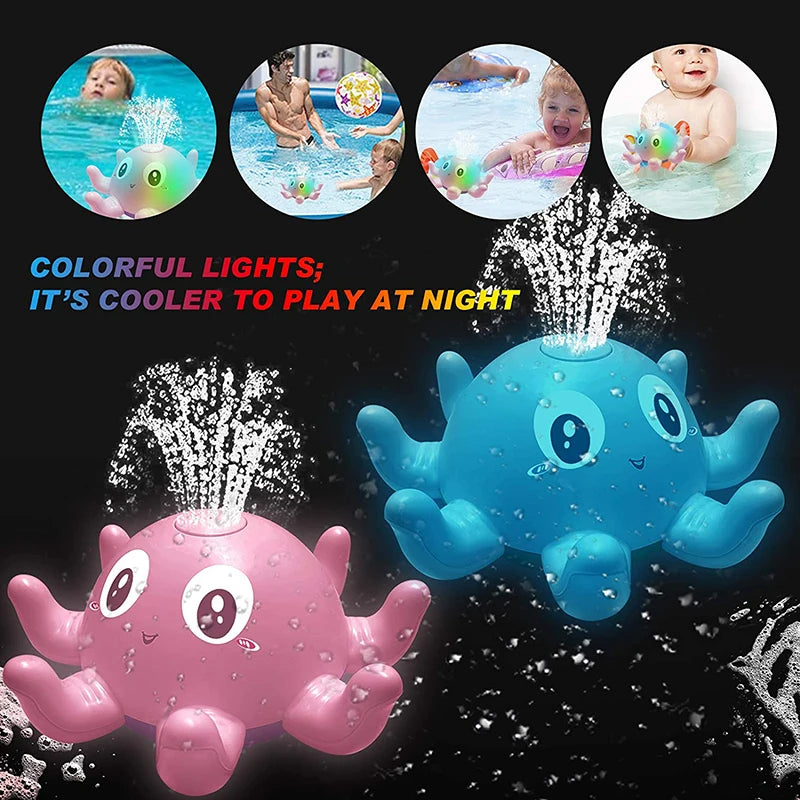 Juguete de baño para bebés / niños , Ballena eléctrica con música ligera, juguetes con luz LED, juguete para bañera