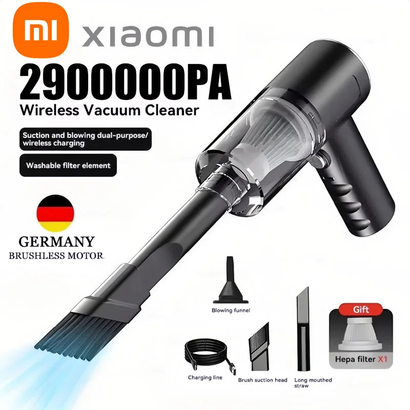 Aspiradora Xiaomi 2900000 PA 120w inalámbrico súper alto potente húmedo seco doble uso 2 en 1, aspiradora de succión grande portátil -  Xiaomi super powerful 2-in-1 portable vacuum cleaner
