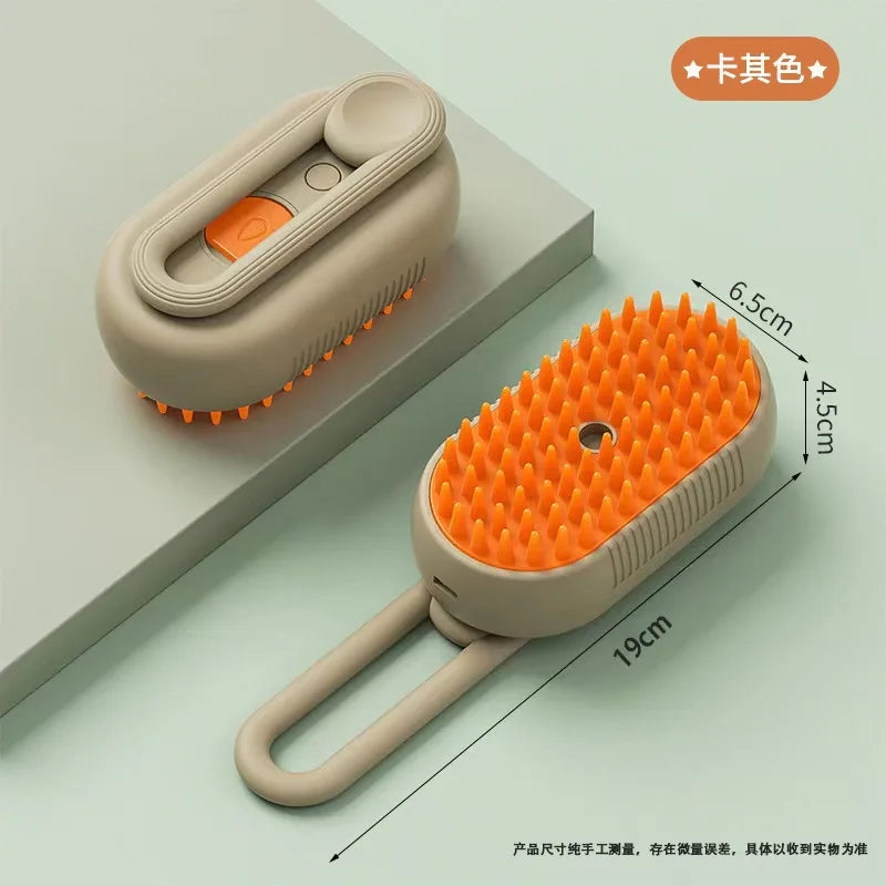 Cepillo de vapor para perros y gatos, pulverizador eléctrico para masaje, herramienta de aseo para mascotas, 3 en 1 Spray eléctrico, peines de masaje - Electric steam brush for dogs and cats, 3-in-1 tool