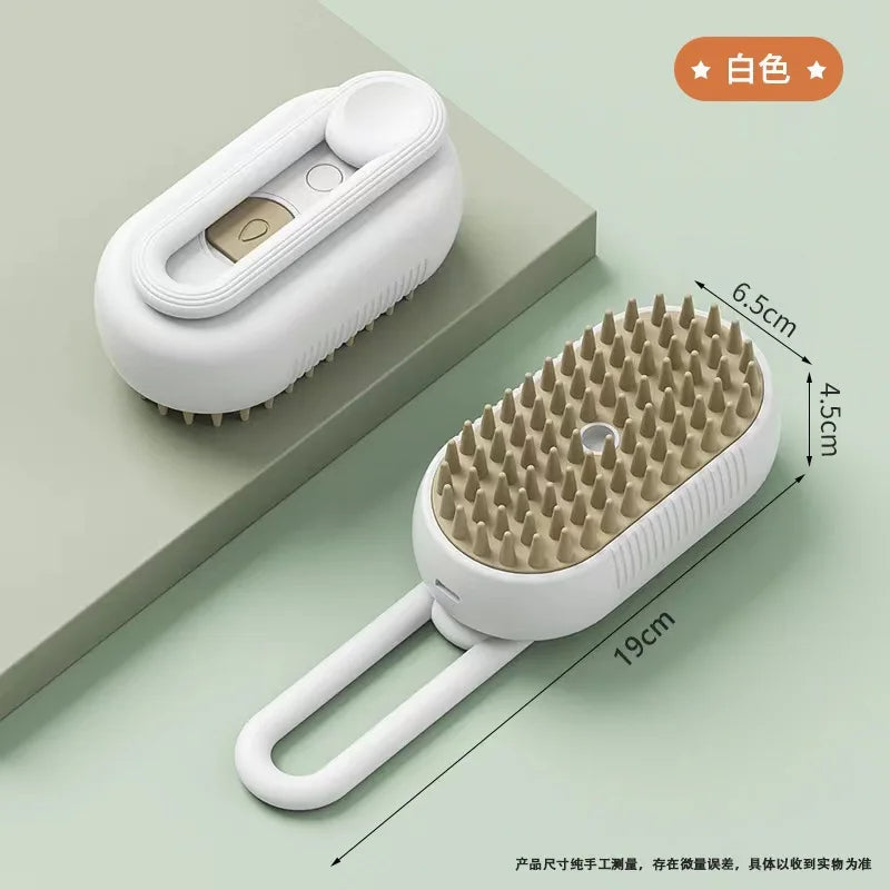Cepillo de vapor para perros y gatos, pulverizador eléctrico para masaje, herramienta de aseo para mascotas, 3 en 1 Spray eléctrico, peines de masaje - Electric steam brush for dogs and cats, 3-in-1 tool