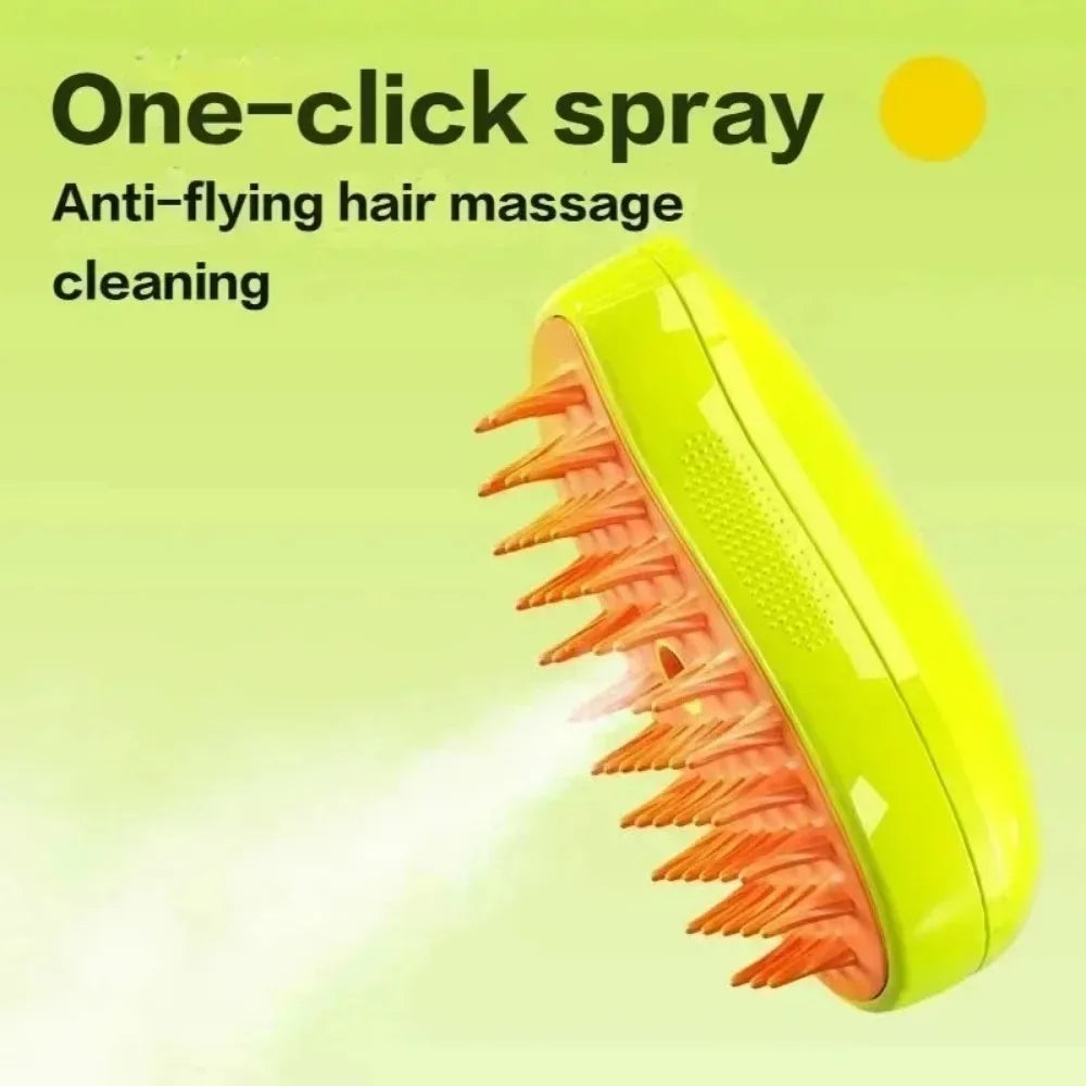 Cepillo de vapor para perros y gatos, pulverizador eléctrico para masaje, herramienta de aseo para mascotas, 3 en 1 Spray eléctrico, peines de masaje - Electric steam brush for dogs and cats, 3-in-1 tool